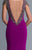 Saboroma - 4111 Beaded Plunging Illusion V Back Long Evening Gown In Pink and Purple
