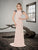 Saboroma - 4111 Beaded Plunging Illusion V Back Long Evening Gown In Pink