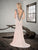 Saboroma - 4111 Beaded Plunging Illusion V Back Long Evening Gown In Pink