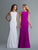 Saboroma - 4111 Beaded Plunging Illusion V Back Long Evening Gown In White and Pink