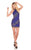 Rachel Allan Homecoming - 4114 Beaded High Halter Sheath Dress In Blue and Gray