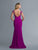 Saboroma - 4114 Embellished V-neck Trumpet Dress In Purple
