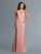 Saboroma - 4114 Embellished V-neck Trumpet Dress In Pink