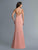Saboroma - 4114 Embellished V-neck Trumpet Dress In Pink