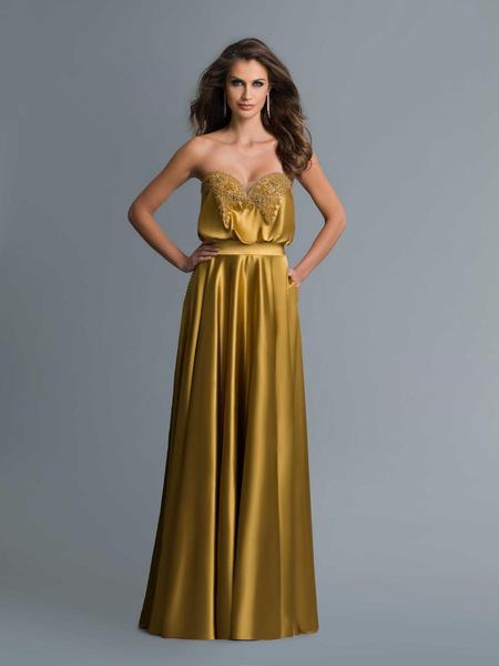 Saboroma - 4115 Embellished Plunging Sweetheart A-line Dress In Green