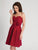 Alexia Designs - 4116 Pleated Sweetheart A-line Dress In Red