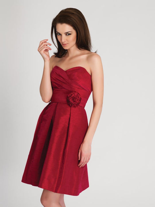 Alexia Designs - 4116 Pleated Sweetheart A-line Dress In Red