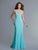 Saboroma - 4117 Embellished Jewel Neck Trumpet Dress In Blue