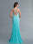 Saboroma - 4117 Embellished Jewel Neck Trumpet Dress In Blue