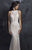 Nina Canacci - 4119 Illusion Jewel Soutache Ornate Lace Gown In White