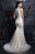 Nina Canacci - 4119 Illusion Jewel Soutache Ornate Lace Gown In White