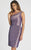 Alexia Designs - 4120 Pleated One Shoulder Sheath Dress In Purple
