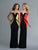 Saboroma - 4121 Two Tone Deep V-neck Sheath Dress In Green and Orange