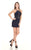 Rachel Allan Homecoming - 4122 Bedazzled Velvet Corduroy Fitted Dress In Blue