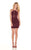 Rachel Allan Homecoming - 4122 Bedazzled Velvet Corduroy Fitted Dress In Red