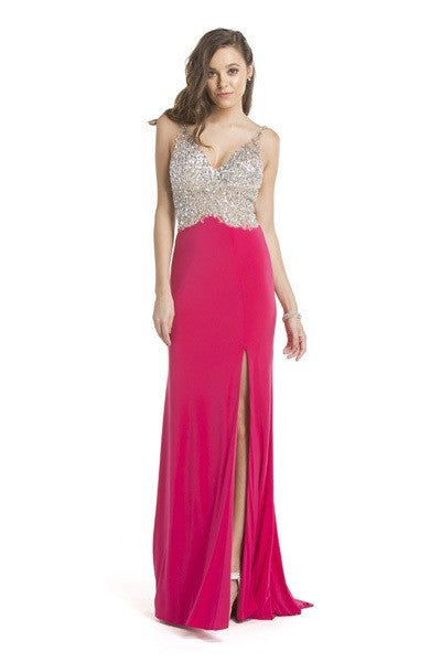 Aspeed - L1360 V-Back Jersey Dazzling Evening Gown