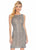Ashley Lauren - 4125 Bateau Beaded Low Back Cocktail Dress In Silver and Gray