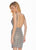Ashley Lauren - 4125 Bateau Beaded Low Back Cocktail Dress In Silver and Gray