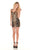 Rachel Allan Homecoming - 4129 Sequined Deep V-neck Sheath Dress In Black and Gold