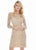 Ashley Lauren - 4130 Multi-Color Sequined Long Sleeve Sheath Dress In Multi-Color and Nude