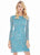 Ashley Lauren - 4130 Multi-Color Sequined Long Sleeve Sheath Dress In Multi-Color and Blue