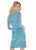 Ashley Lauren - 4130 Multi-Color Sequined Long Sleeve Sheath Dress In Multi-Color and Blue