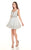 Rachel Allan Homecoming - 4132 Deep V-neck Glitter Tulle A-line Dress In White and Silver