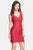 Adrianna Papell - Floral Lace V-Neck Sleeveless Dress 41895500 in Red