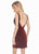 Ashley Lauren - 4132 Short Metallic Plunging V-Neck Sheath Dress In Red