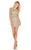 Rachel Allan Homecoming - 4133 Beaded Bateau Sheath Cocktail Dress In Neutral and Silver