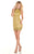 Rachel Allan Homecoming - 4134 Embellished High Halter Sheath Dress in Gold
