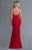 Saboroma - 4134 Pearl Beaded Sheer Neckline and Sleeve Mermaid Gown In Red