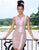 Alexia Designs - 134L Twisted V Notched Cocktail Dress In Purple
