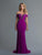 Saboroma - 4135 Illusion Off Shoulder Vine Beaded Mermaid Gown In Pink and Purple