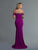 Saboroma - 4135 Illusion Off Shoulder Vine Beaded Mermaid Gown In Pink and Purple