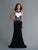 Saboroma - 4137 Lace Appliques Mermaid Dress In Black and White
