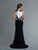 Saboroma - 4137 Lace Appliques Mermaid Dress In Black and White