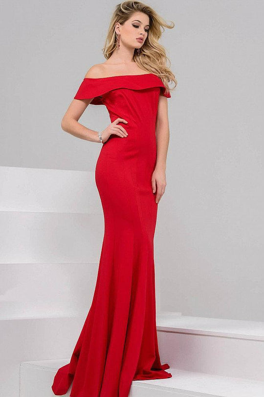 Fitted Off the Shoulder Long Sheath Dress 41381
