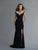 Saboroma - 4139 Embellished High Neck Trumpet Dress In Black