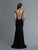 Saboroma - 4139 Embellished High Neck Trumpet Dress In Black