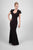 Daymor Couture - Embellished V-Neck Trumpet Dress 413 in Purple