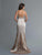 Saboroma - 4140 Beaded Square Sheath Evening Dress In Neutral