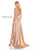 Rachel Allan Homecoming - 4142 Ruched Deep V-neck A-line Gown In Pink