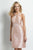 Alexia Designs - 4142 Sleeveless Halter Pleated Sheath Dress In Pink
