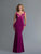 Saboroma - 4142 Lace Applique Trumpet Dress With Train In Purple