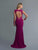 Saboroma - 4142 Lace Applique Trumpet Dress With Train In Purple