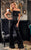 Rachel Allan Homecoming - 4147 Sequined Off-Shoulder Jumpsuit In Black