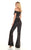 Rachel Allan Homecoming - 4147 Sequined Off-Shoulder Jumpsuit In Black