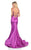 Rachel Allan Homecoming - 4151 Embellished Plunging V-neck Satin Dress In Purple