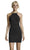 Alyce Paris - 4153 Halter Neck Glitter Jersey Fitted Cocktail Dress In Black